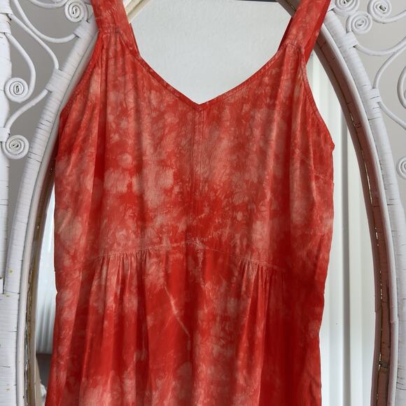 Raquel Allegra Dress Small 1 tie Tie Dye Sleeveless Midi Slip Boho Artsy Resort - Picture 2 of 12